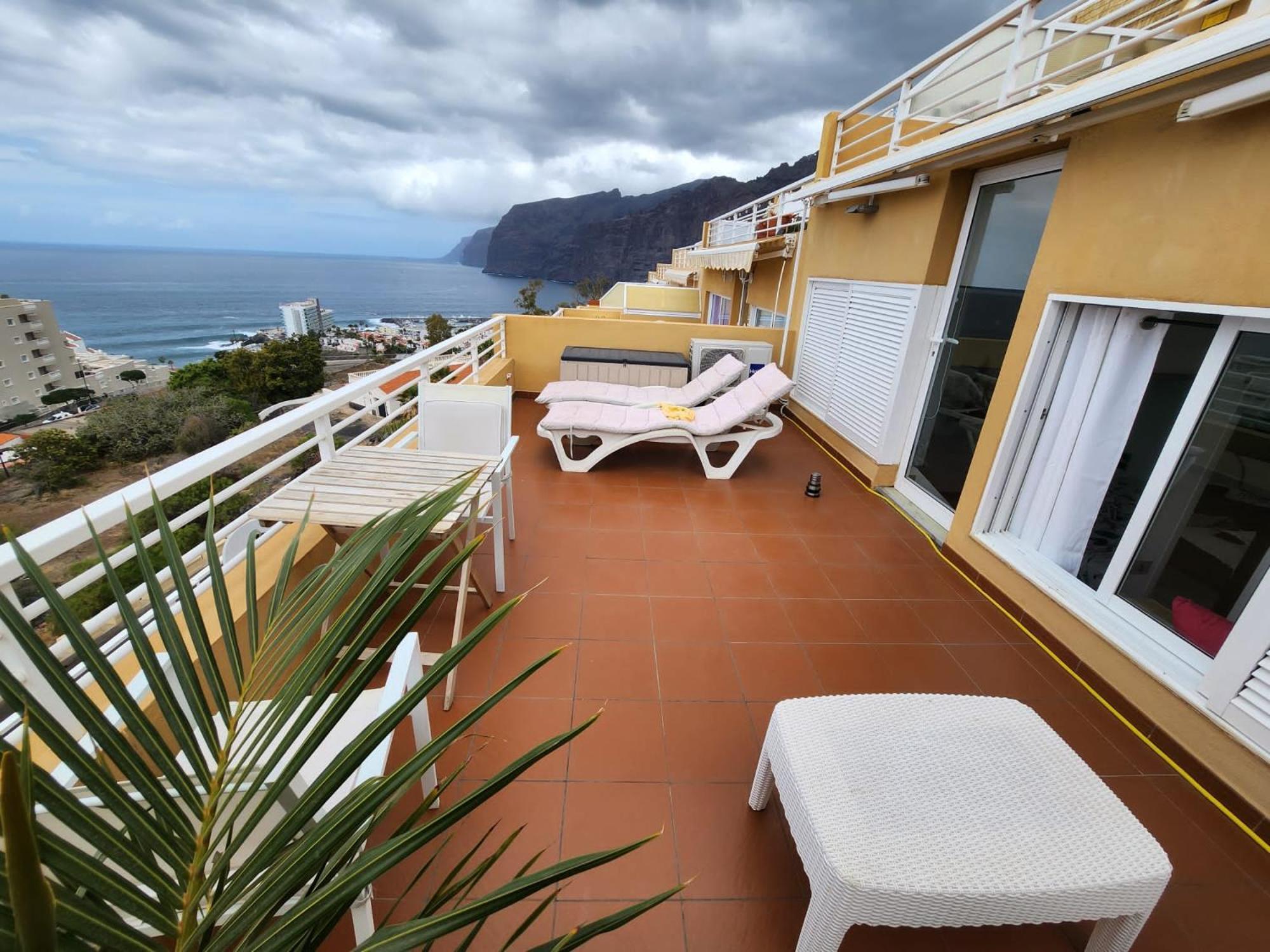 شقة Los Gigantes,Huge Terrace,Sea View,Air Conditioning بويرتو دي سانتياغو المظهر الخارجي الصورة
